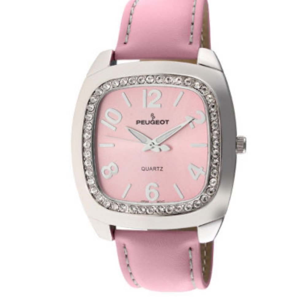🌸Vintage Pink  Peugeot  leather watch ⌚️